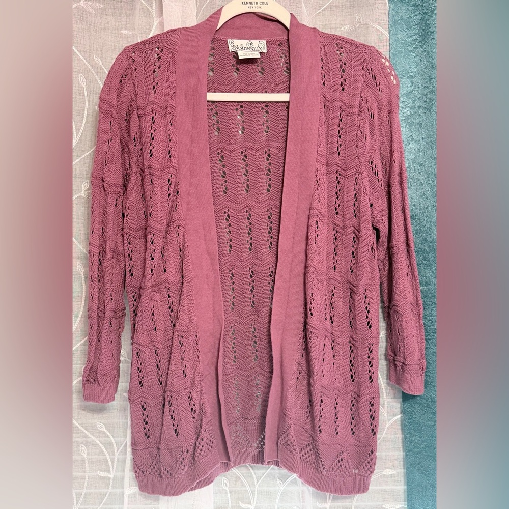 Nouveaux Mauve Open front Knit Cardigan